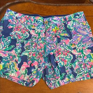 Lilly Pulitzer Jayne Shorts 16 indigo exotic escapade